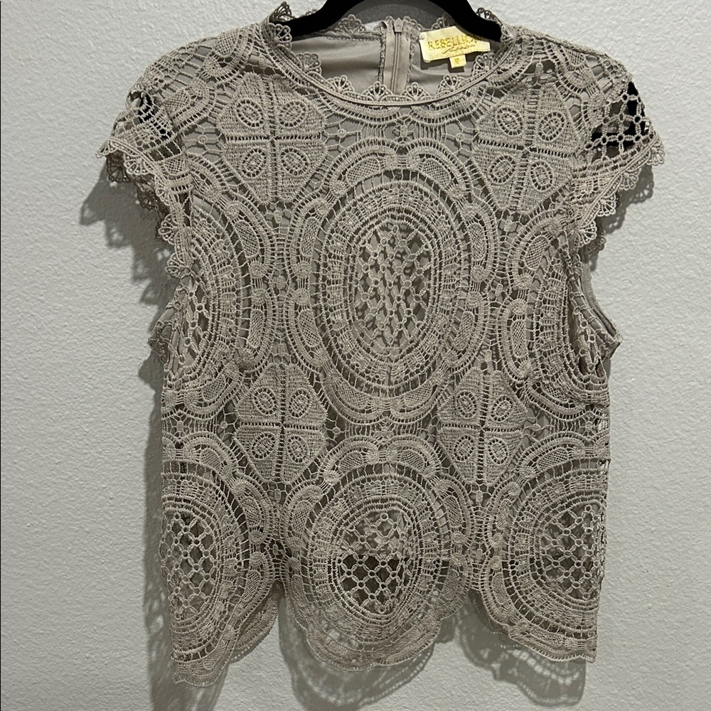 Gray Lace Blouse